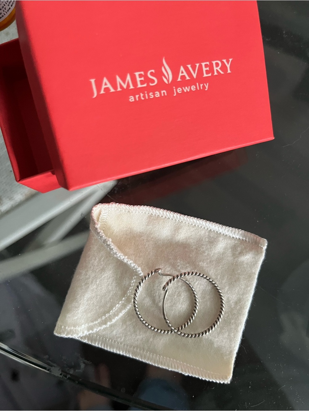 RARE RETIRED James Avery 925 Sterling Silver Twisted Hoop Earrings